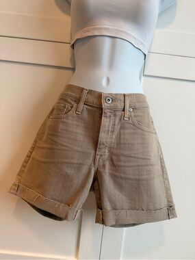 AG Adriano Goldschmied Ex-Boyfriend Bermuda Shorts Khaki Mid-Rise NWT Size 26